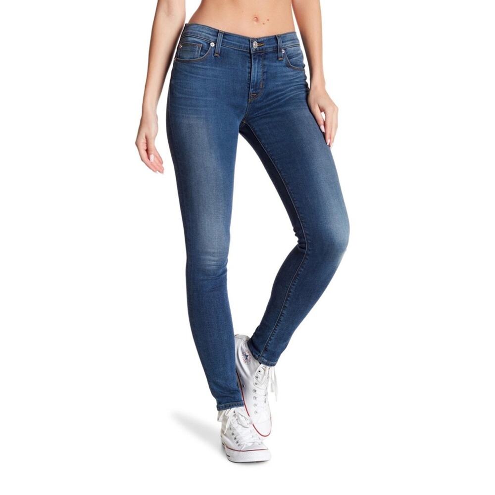 Hudson Jeans Natalie Super Skinny Jeans Dark Wash Mid Rise Designer Jeans 27
